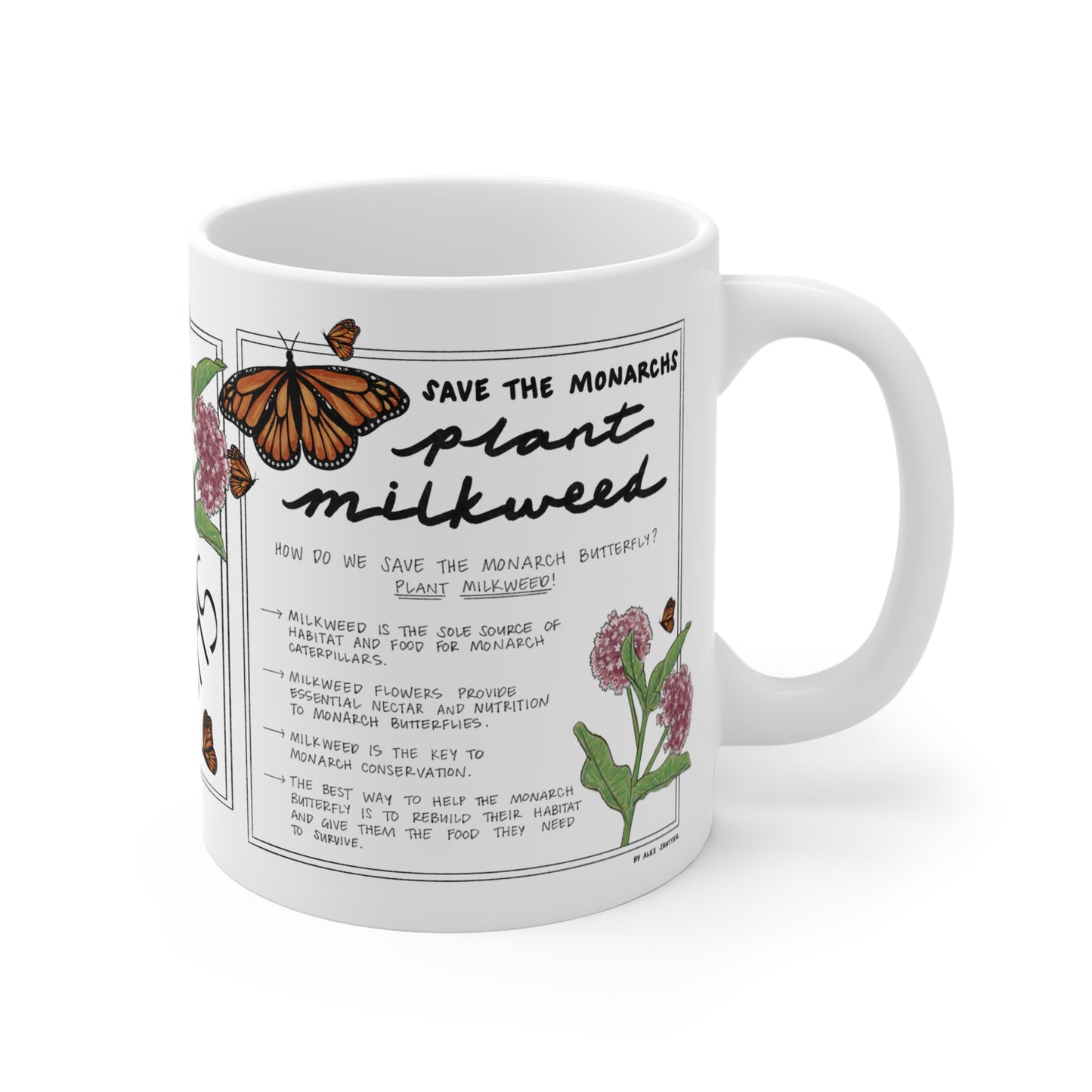 Save The Monarch Butterfly Ceramic Mug 11oz