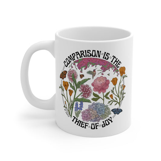 Comparison Is The Thief Of Joy Mug in Black