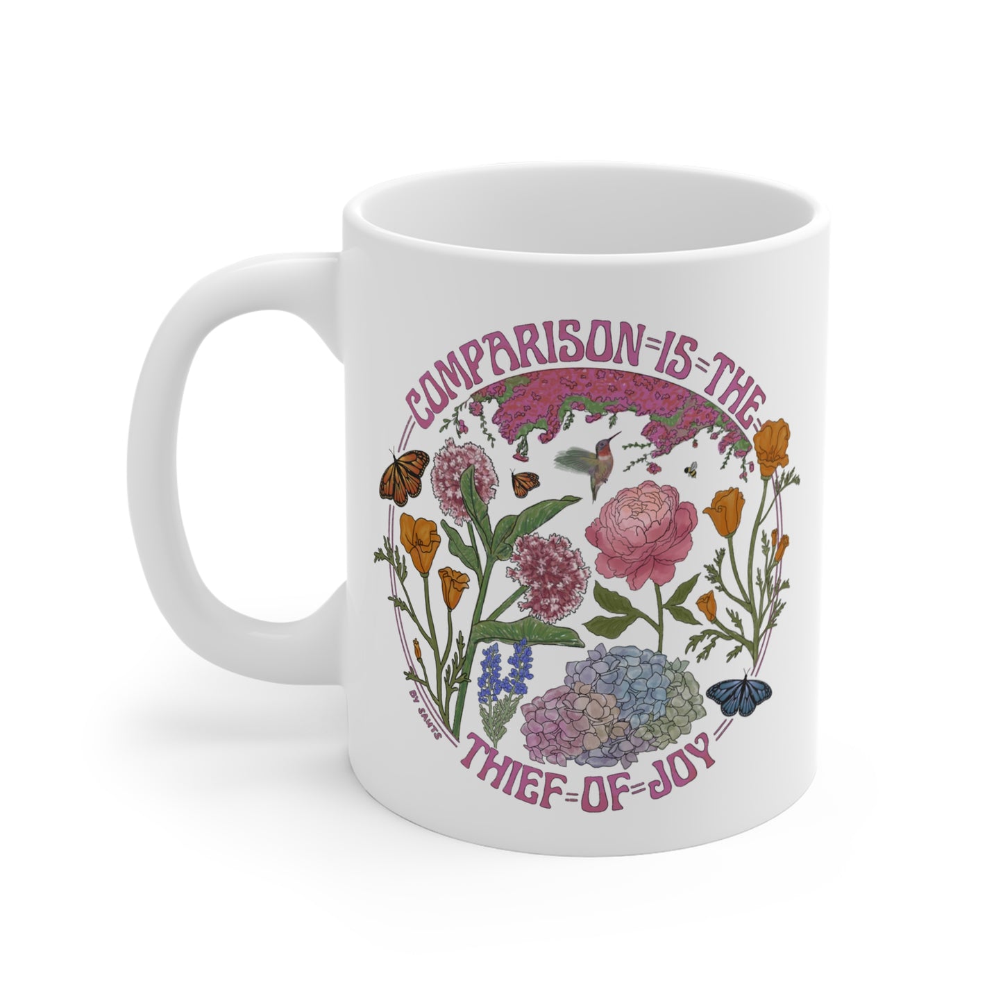 Comparison Is The Thief Of Joy Mug in Pink