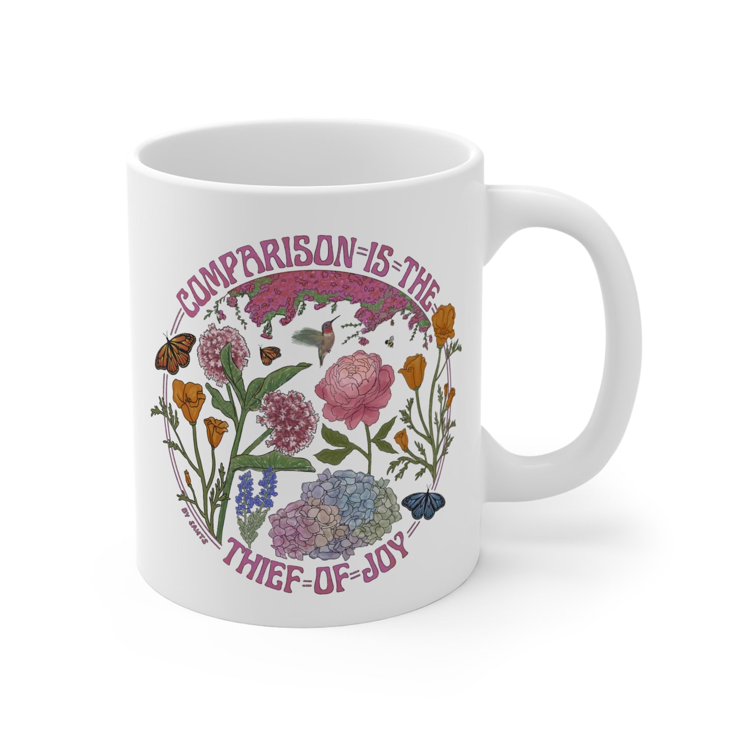 Comparison Is The Thief Of Joy Mug in Pink