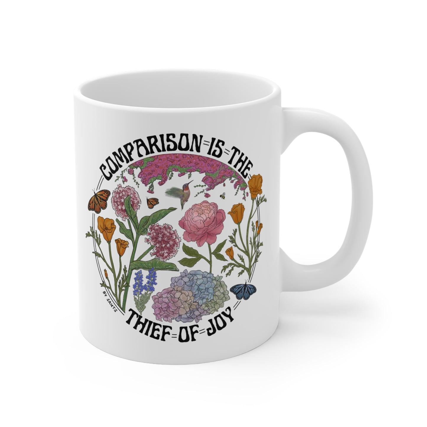 Comparison Is The Thief Of Joy Mug in Black